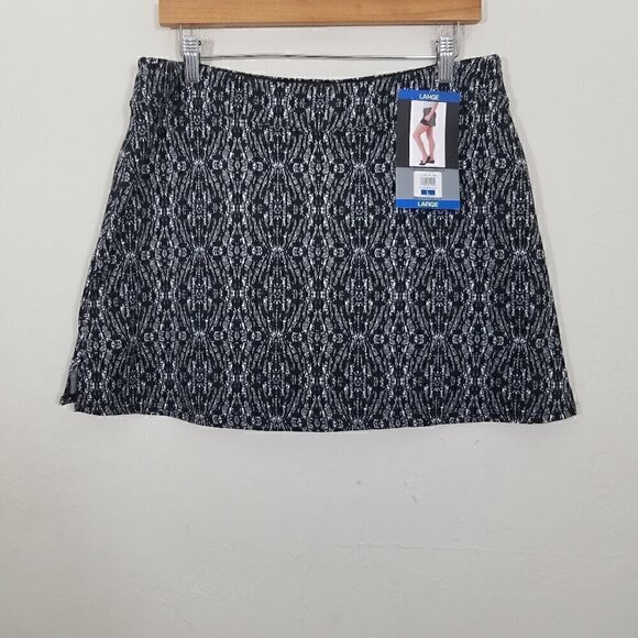 NWT Tranquility by Colorado Clothing Rhombi Black Skirt Skort Size L - Picture 2 of 6